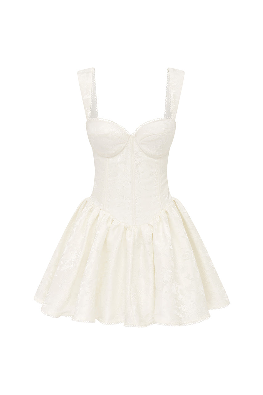 JOELLE MINI DRESS - IVORY - JOELLEMINIDRESSGHOST