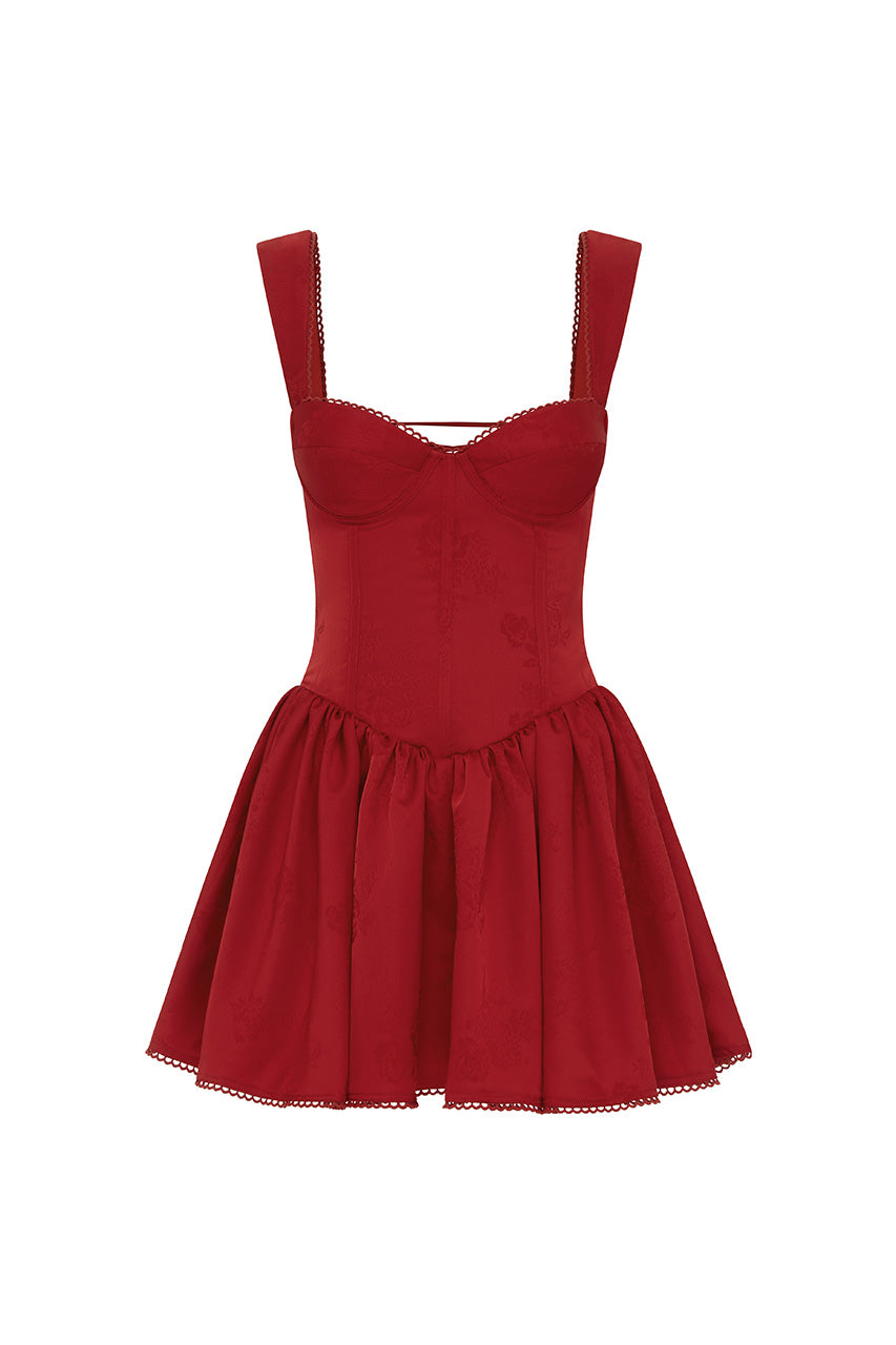 JOELLE MINI DRESS - RED - JOELLEMINIDRESSRED