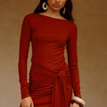 JUDAH SLEEVED MINI DRESS - RED