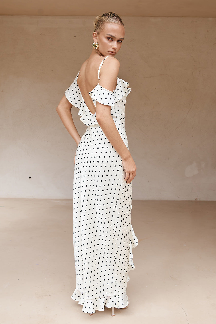 KARLITA MAXI DRESS - WHITE POLKA - KARLITAMAXIDRESS_1