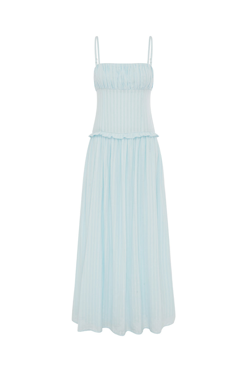 KEILY SQUARE NECK MAXI DRESS - BLUE