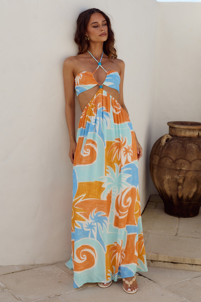 KHLOE CUT OUT MAXI DRESS - STILLA ORANGE