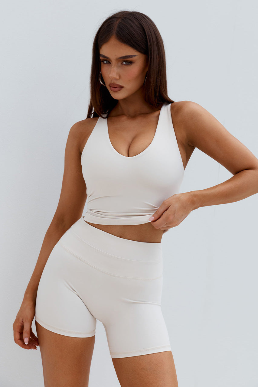 LOU CONTOUR SHORTS - BISCUIT