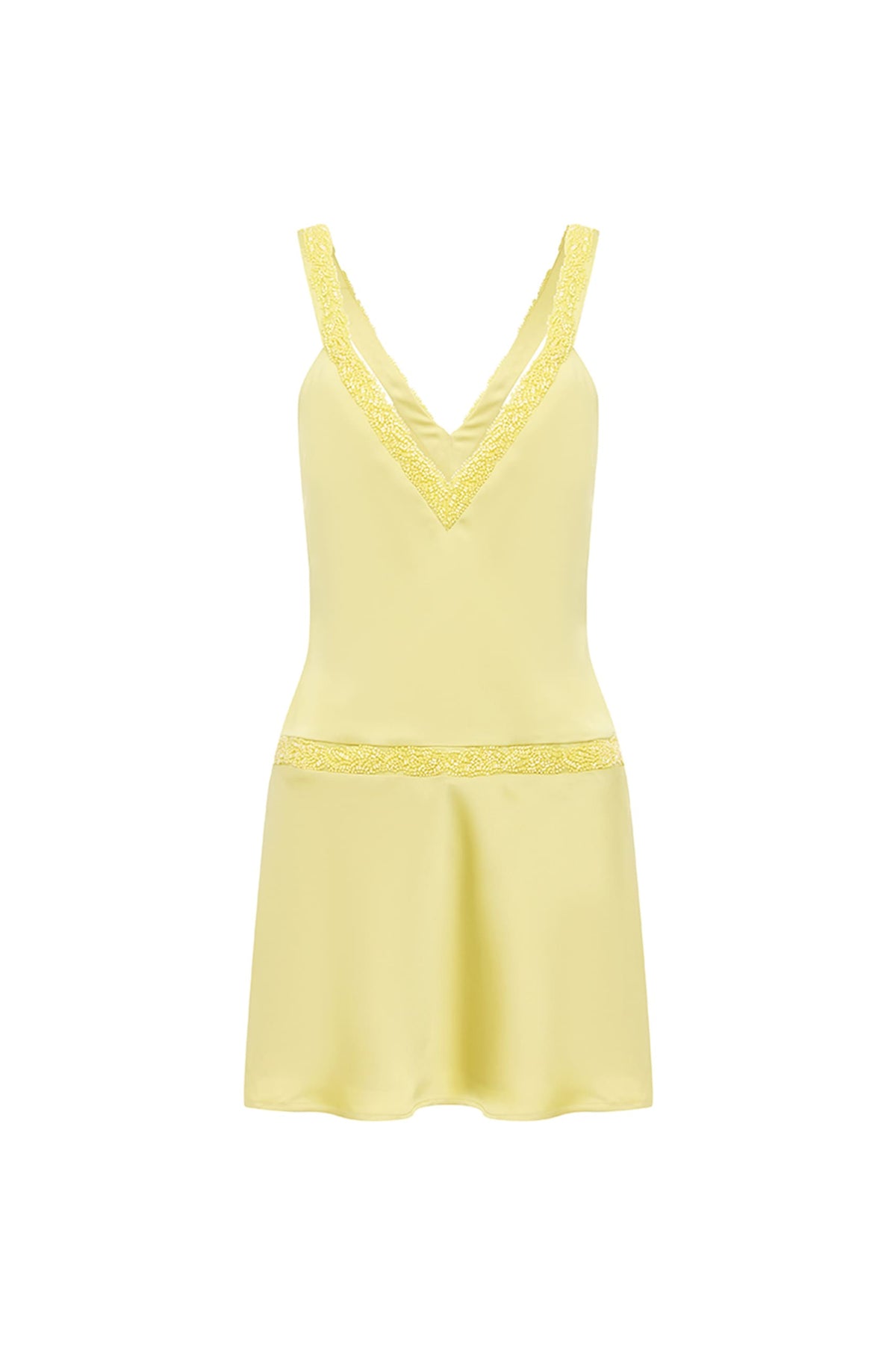 KOVA V NECK MINI DRESS - HONEY