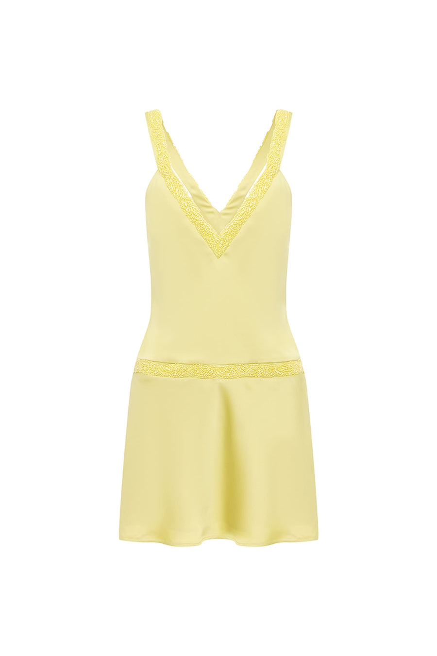 KOVA V NECK MINI DRESS - HONEY