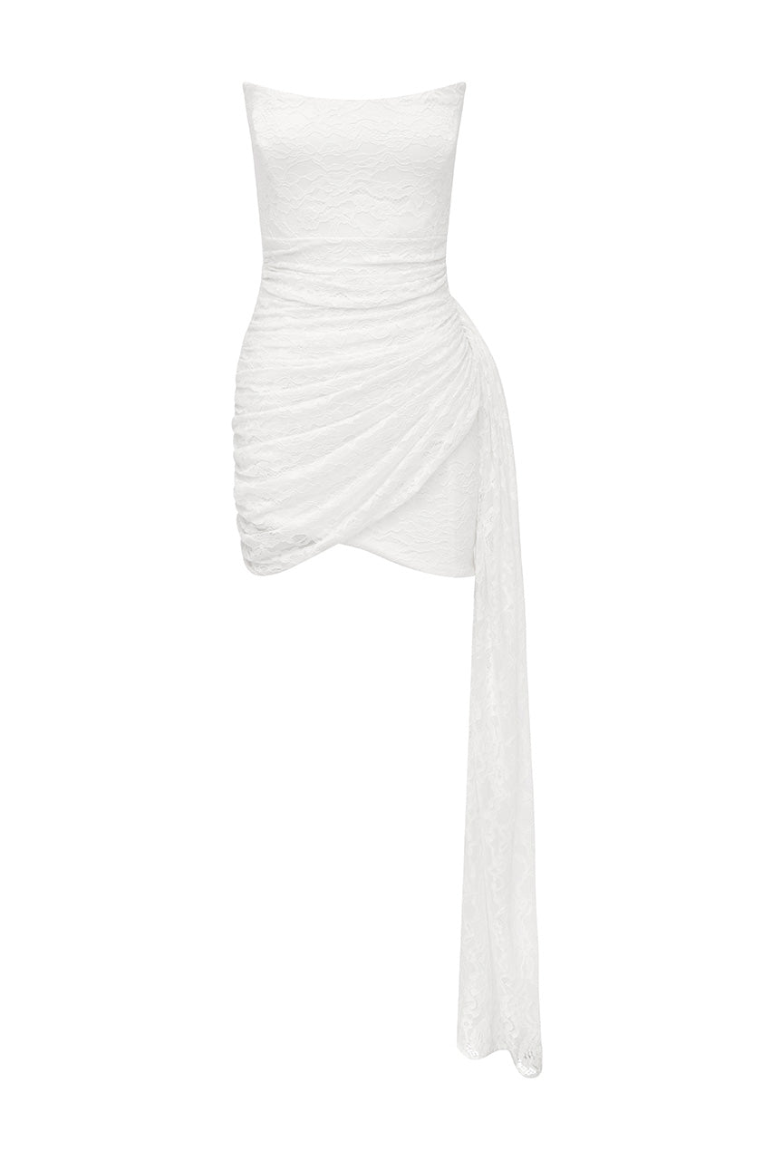 LACEY MINI DRESS - WHITE - LACEYMINIDRESS