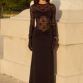 LARNA SLEEVED MAXI DRESS - BLACK