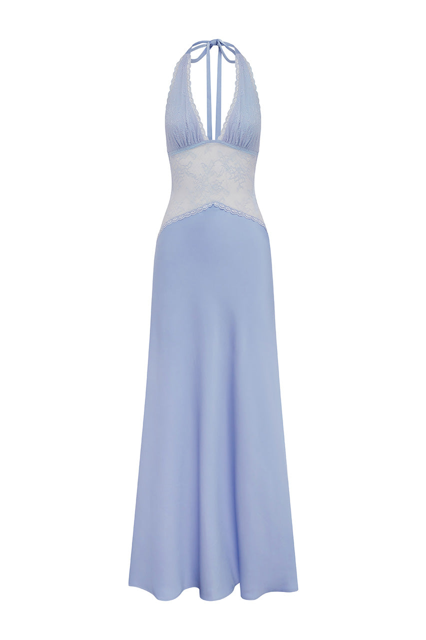 LILITH HALTER MAXI DRESS - BLUEBELL