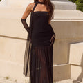 LILLIE CORSET MAXI DRESS - BLACK