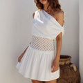 LIZZY ONE SHOULDER MINI DRESS - WHITE