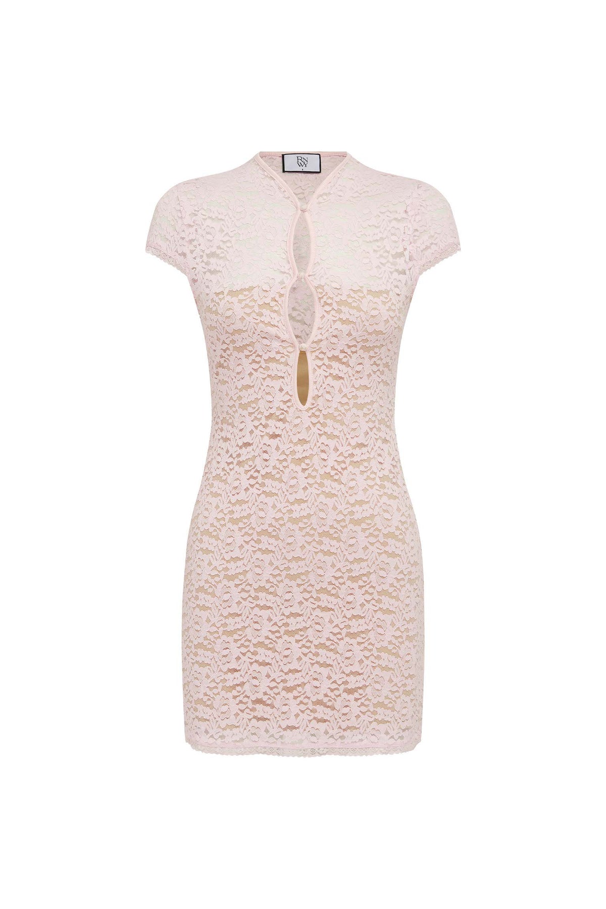 LUANI MANDARIN COLLAR MINI DRESS - MUSK