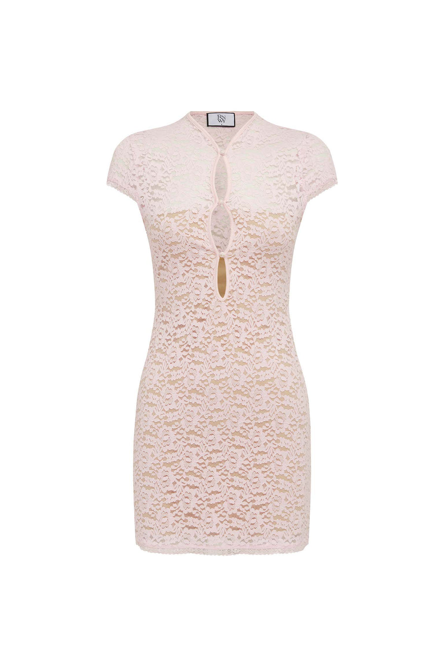 LUANI MANDARIN COLLAR MINI DRESS - MUSK