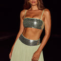 LUISA SEQUIN CROP TOP - FERN