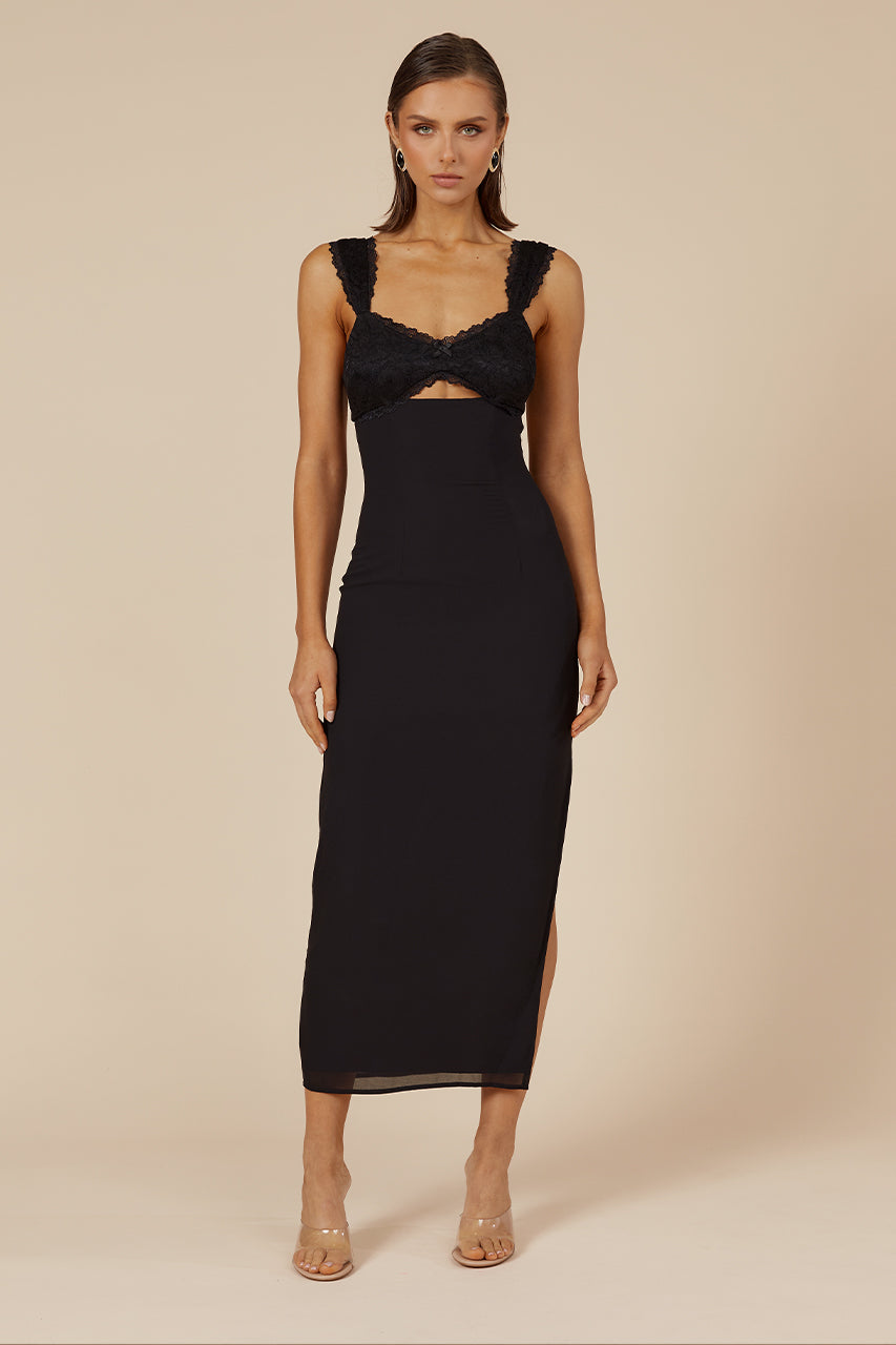 DINAH MIDI DRESS - BLACK XXL - MADDY_POLLARD_RATL_JUNE-101