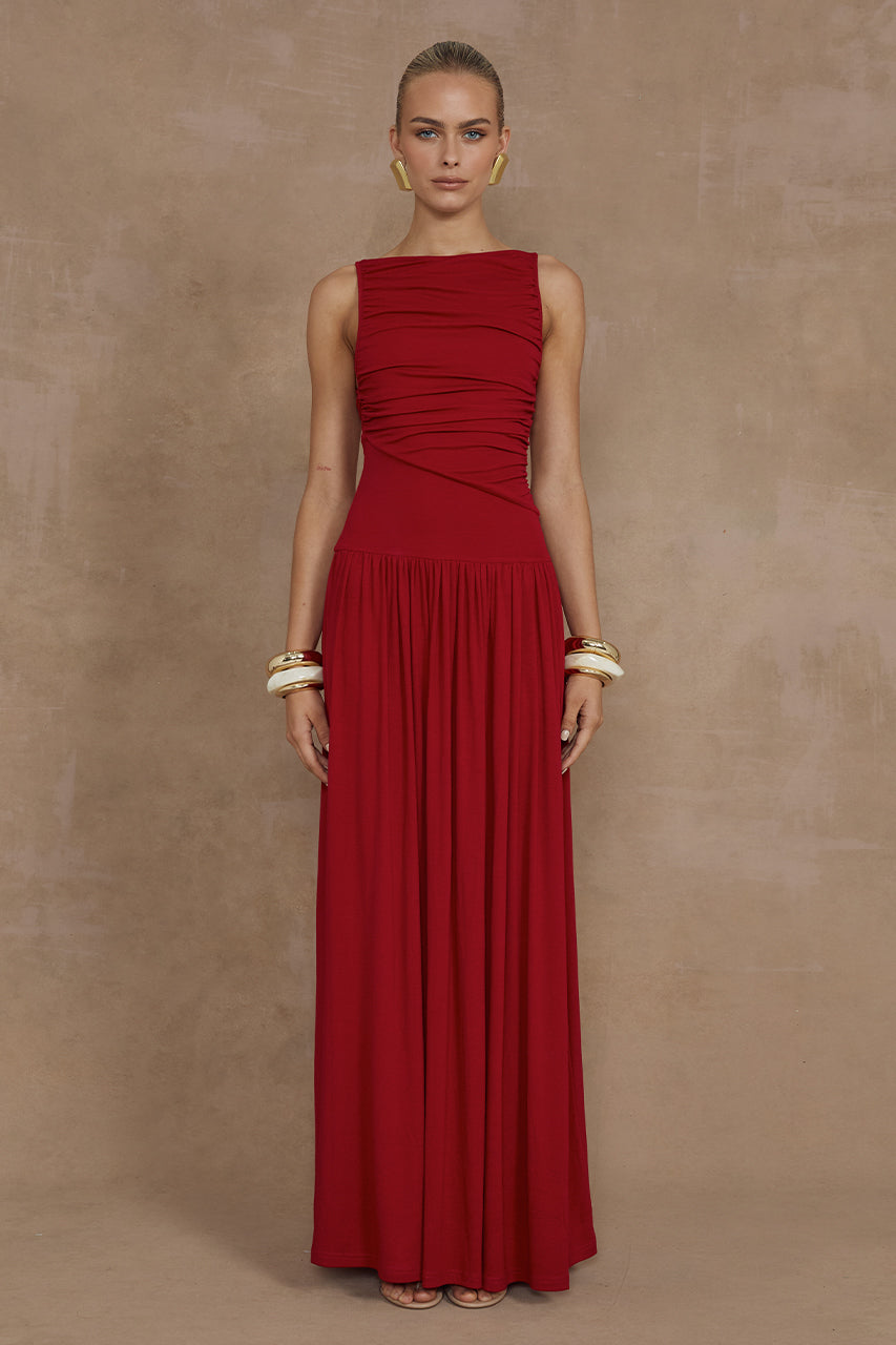 NALLA MAXI DRESS - CHERRY - MADDY_POLLARD_RUNAWAY-201