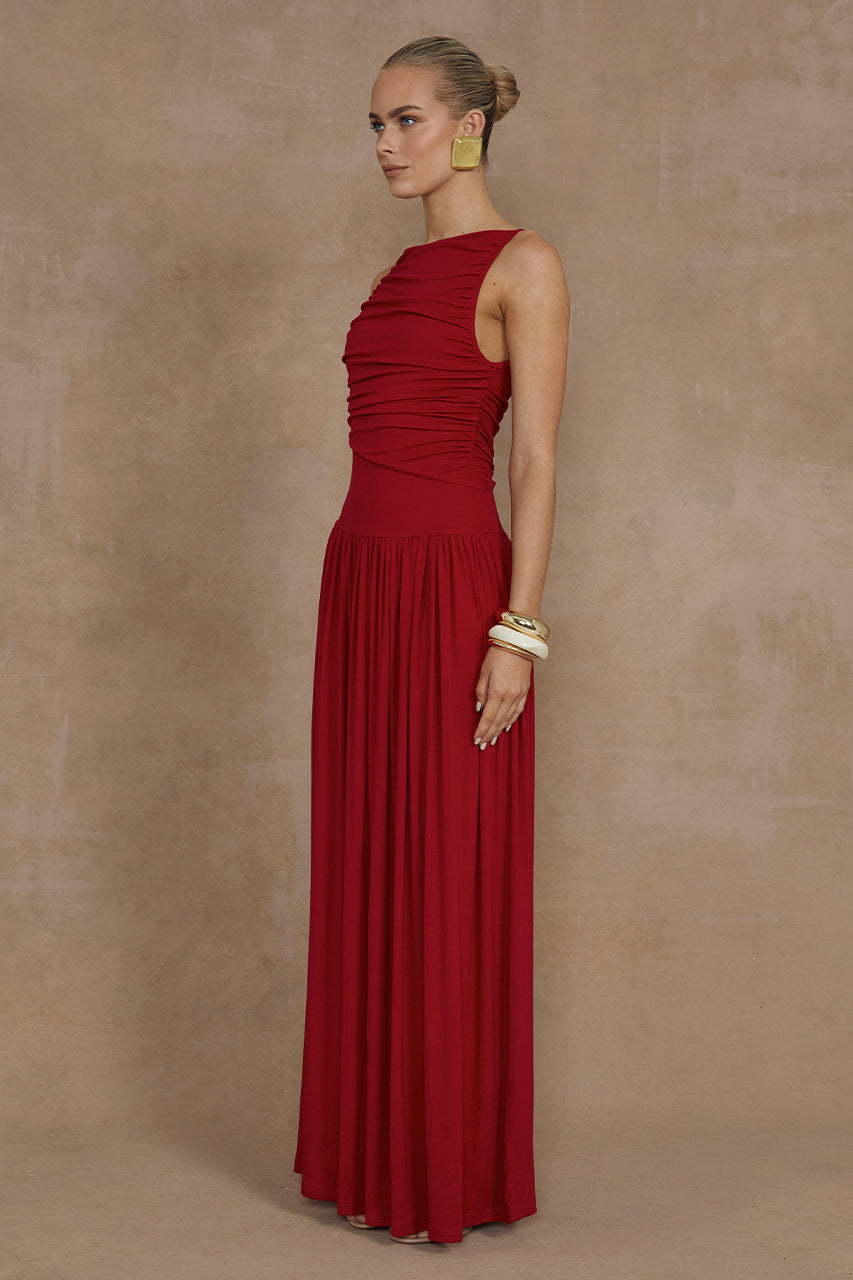 NALLA MAXI DRESS - CHERRY - MADDY_POLLARD_RUNAWAY-202