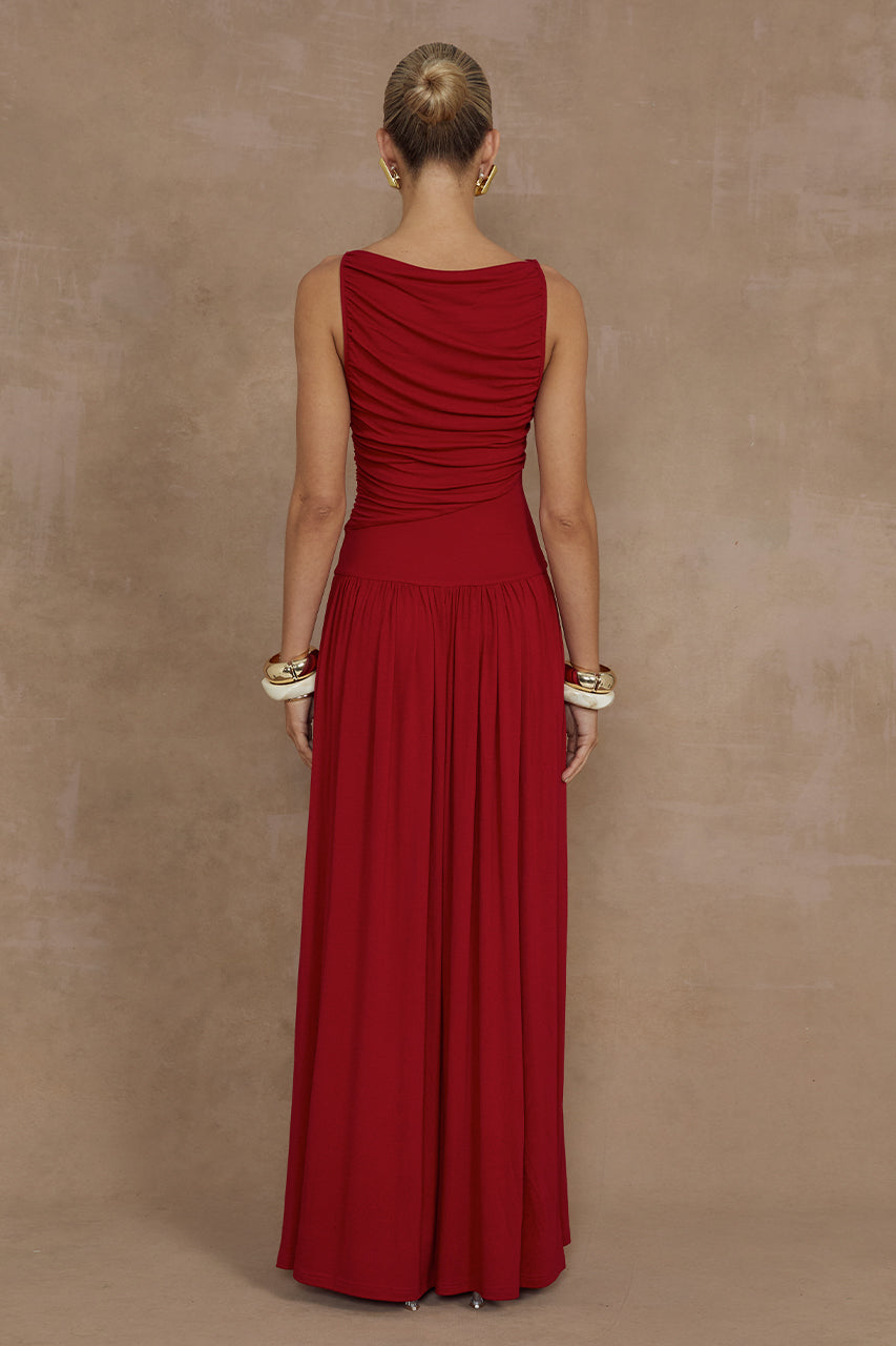 NALLA MAXI DRESS - CHERRY - MADDY_POLLARD_RUNAWAY-203