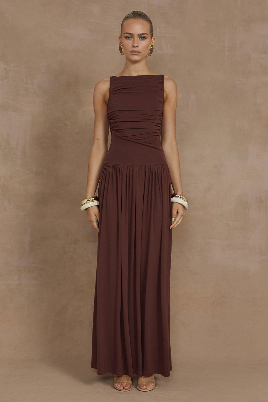 NALLA MAXI DRESS - BROWN XXL - MADDY_POLLARD_RUNAWAY-81