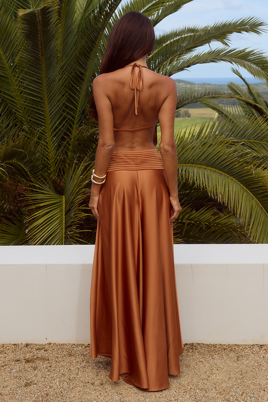 AMADINE DEEP V PLUNGE MAXI DRESS