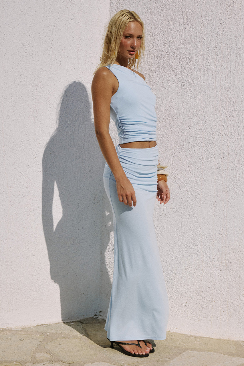 MALANI ONE SHOULDER TOP - BLUE