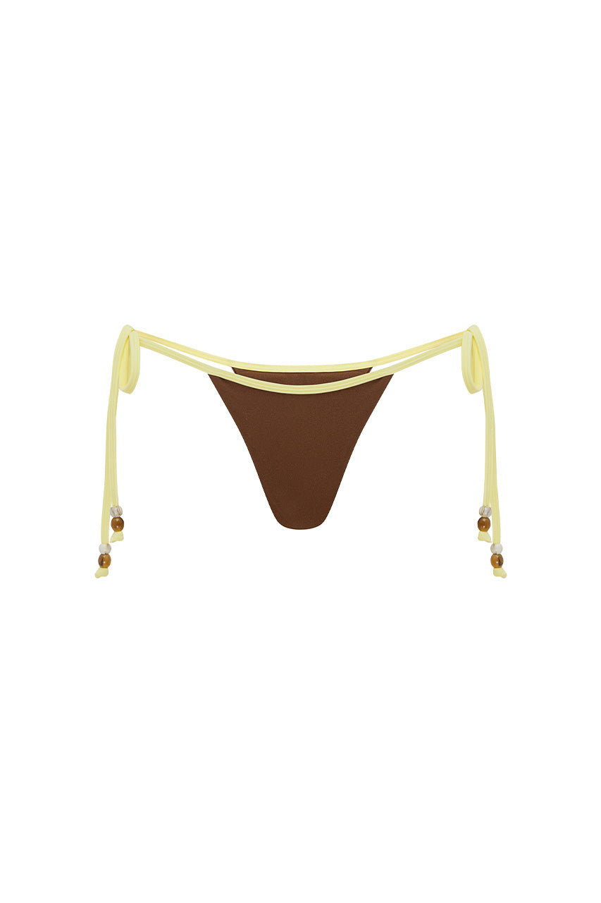 MAMBA SIDE TIE BIKINI BOTTOM - MOCHA/LEMON