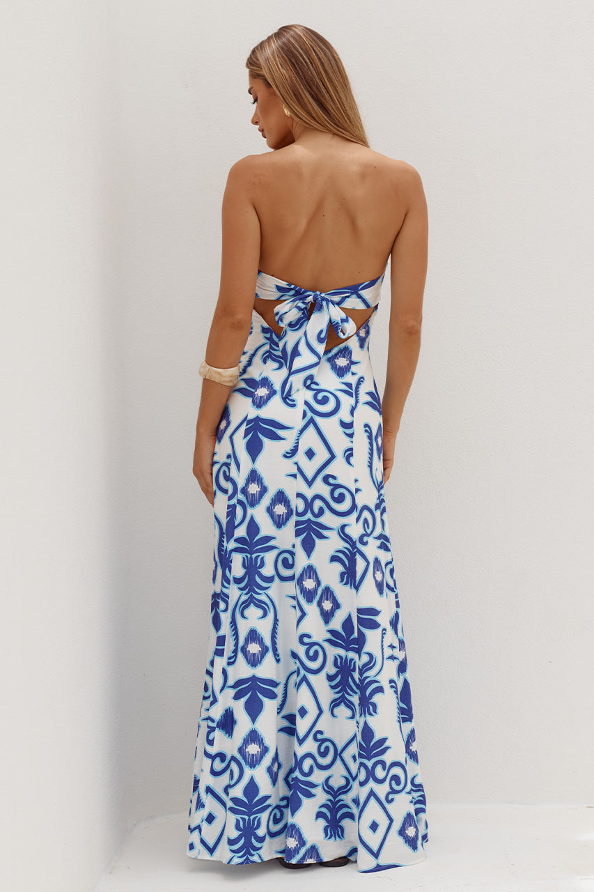 MELESA STRAPLESS MAXI DRESS - MADDIE BLUE