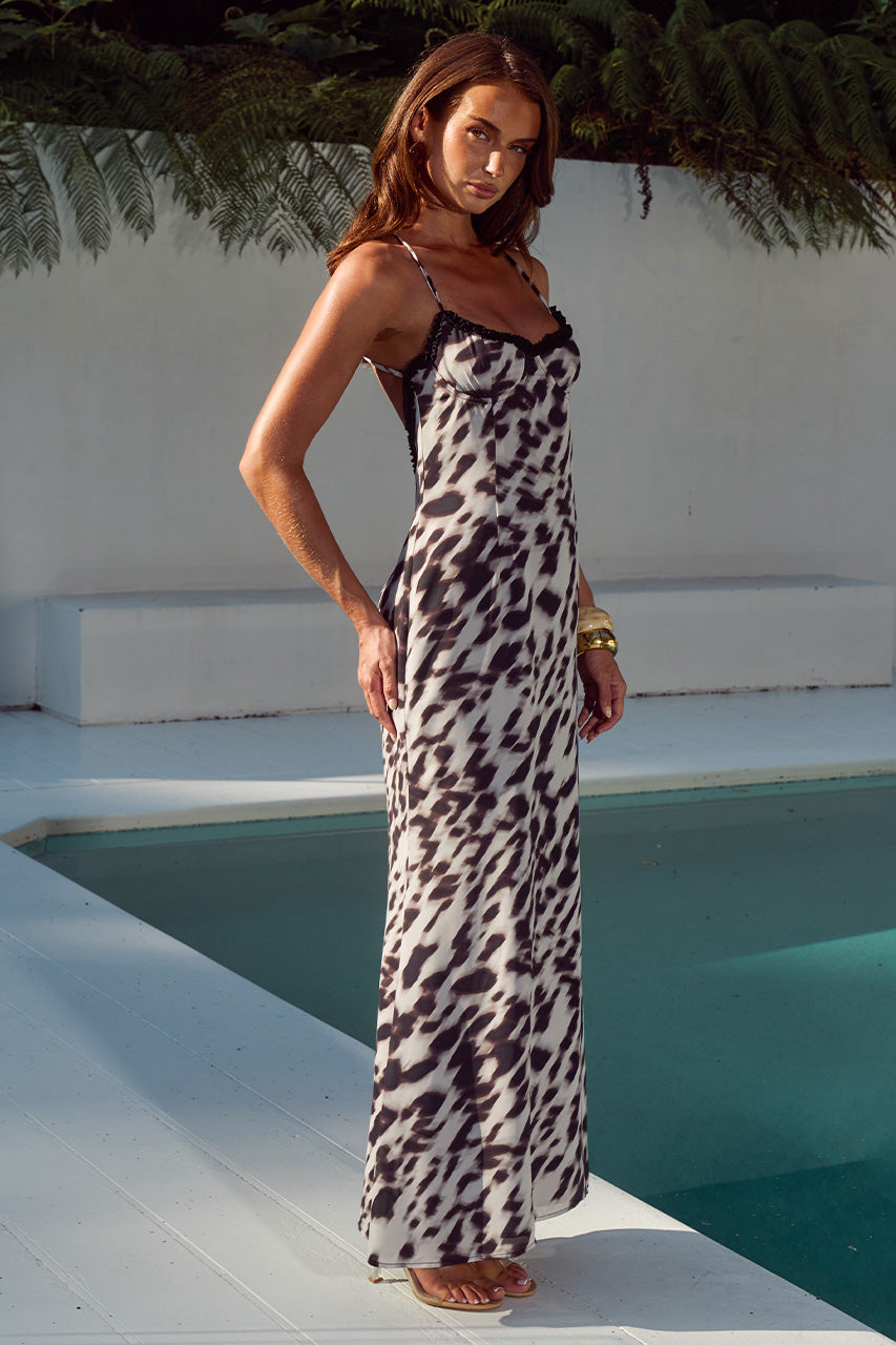 MONET CROSS BACK MAXI DRESS - GIANA WHITE