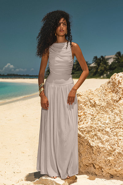 nalini sand maxi dress NALLA - computer picture resolution and 86 fashion Size:L (Bust 82 cm) Alex Evenings Petite Audrey