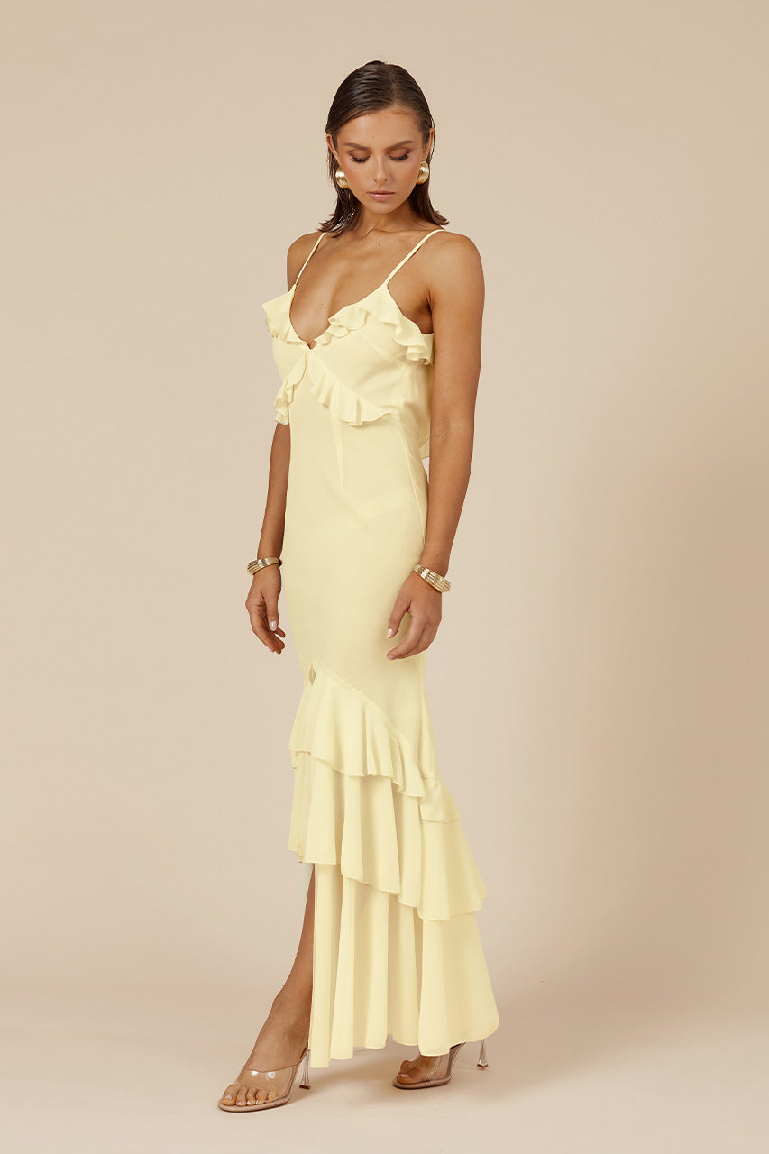 NAMARI MAXI DRESS - LEMON - NAMARIMAXIDRESS