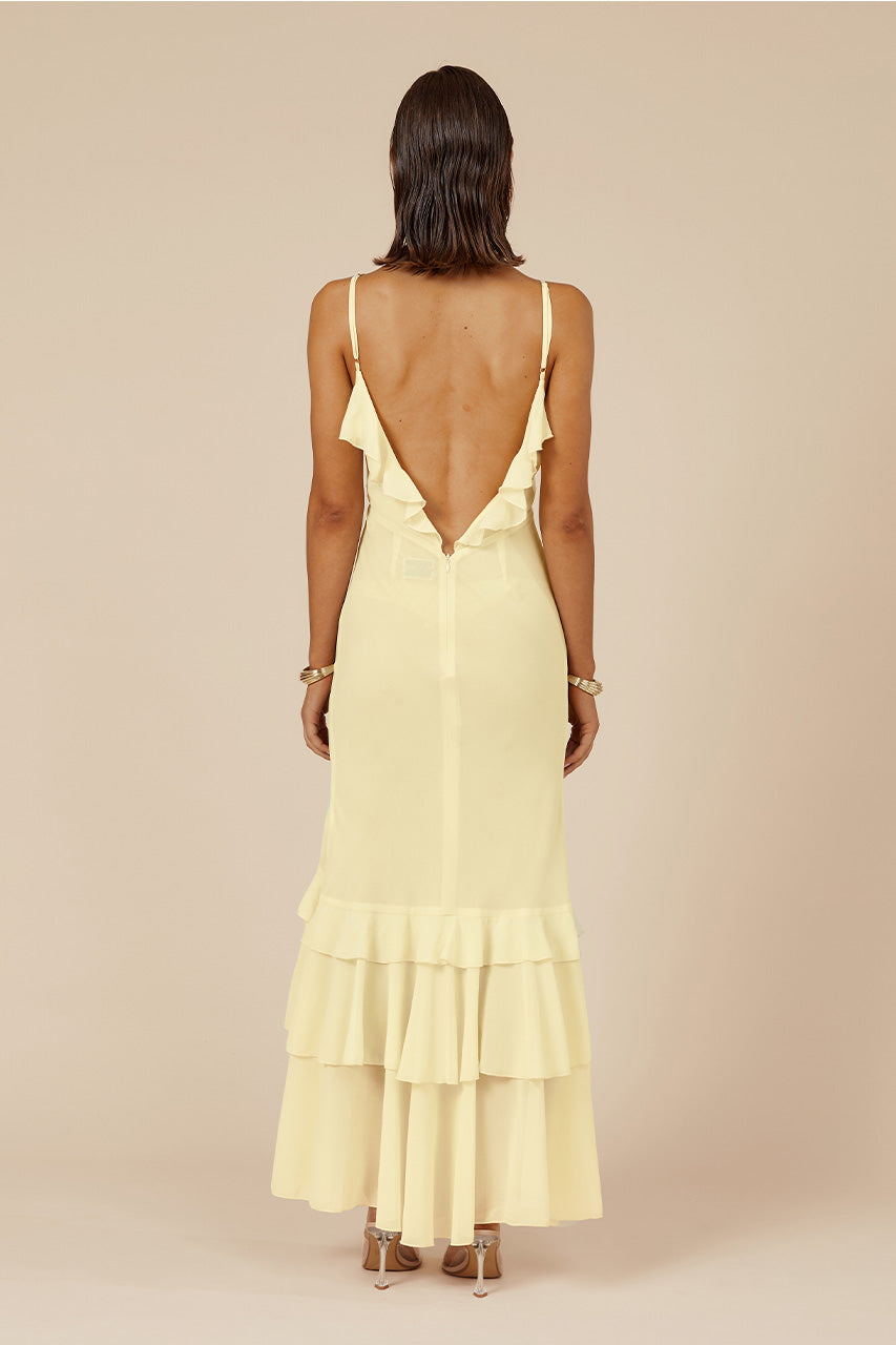 NAMARI MAXI DRESS - LEMON - NAMARIMAXIDRESSLEMON