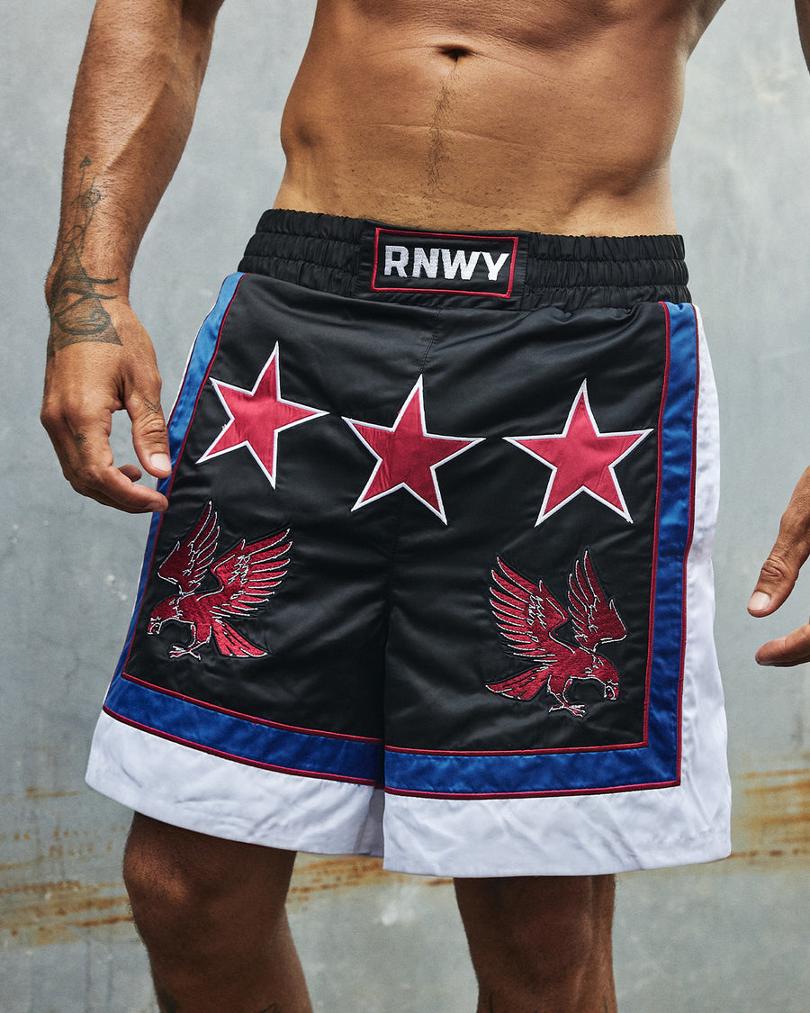 NOAH BOXING SHORTS - BLACK/WHITE
