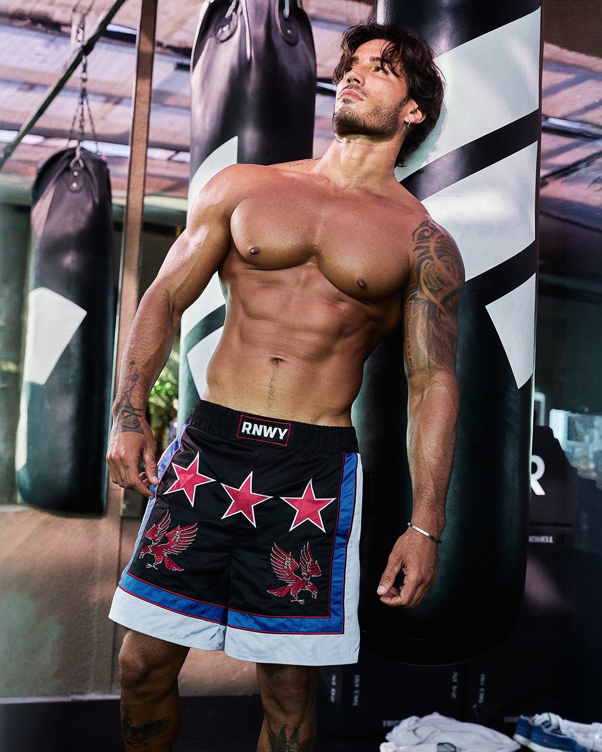 NOAH BOXING SHORTS - BLACK/WHITE