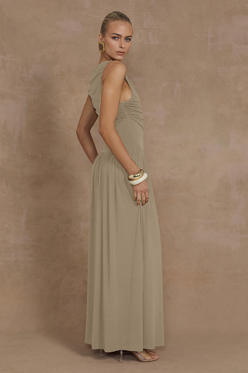 NALLA MAXI DRESS - SAND - Nalla-Beige-_3