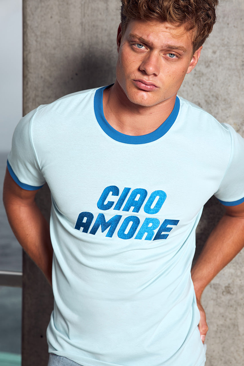 OLIVER SHORT SLEEVE T-SHIRT - LIGHT BLUE/ROYAL BLUE