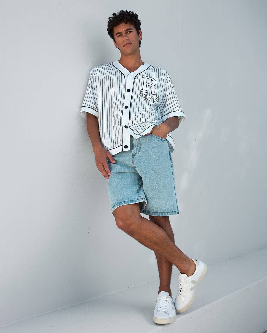 OLIVIER BASEBALL SHIRT - BLACK/WHITE