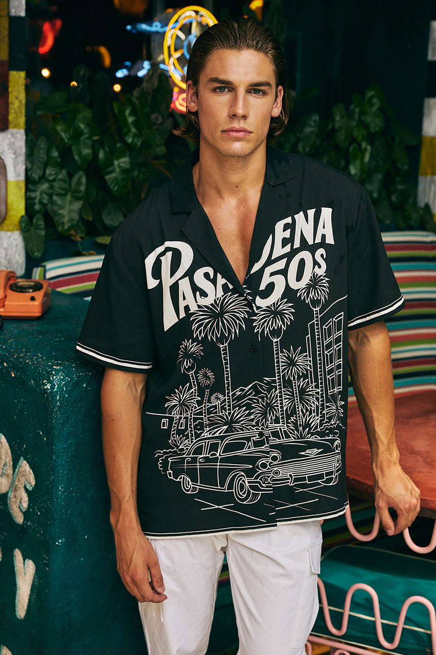 PASADENA SHORT SLEEVE SHIRT - PASADENA BLACK