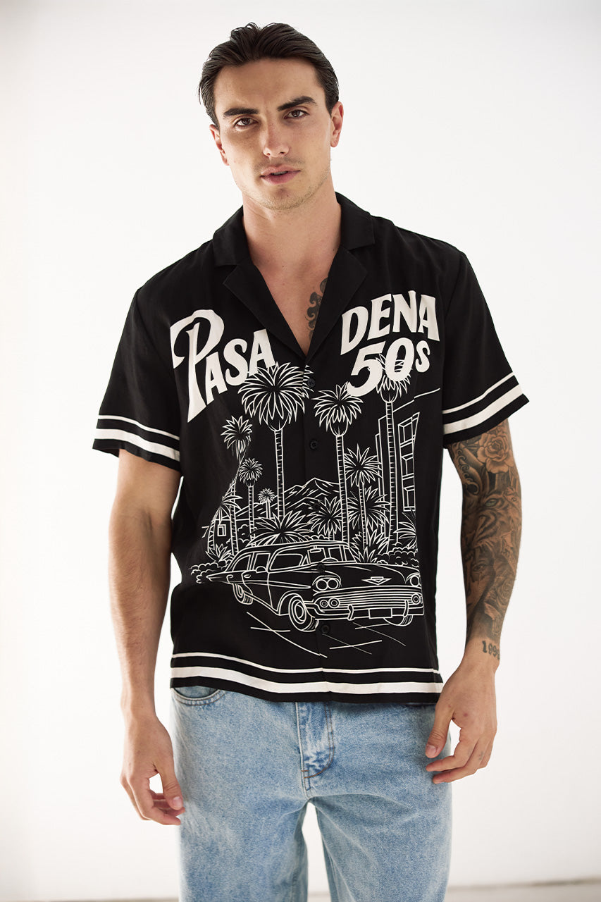 PASADENA SHORT SLEEVE SHIRT - PASADENA BLACK