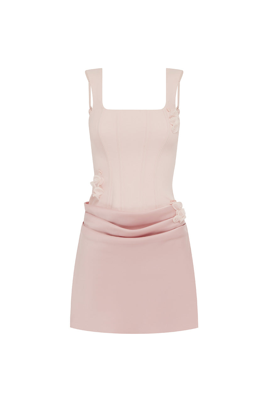 PERSEPHONE CORSET MINI DRESS - PETAL