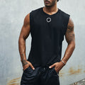 RNWY CREST FITTED TANK TOP - BLACK