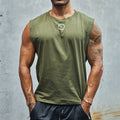 RNWY CREST FITTED TANK TOP - KHAKI