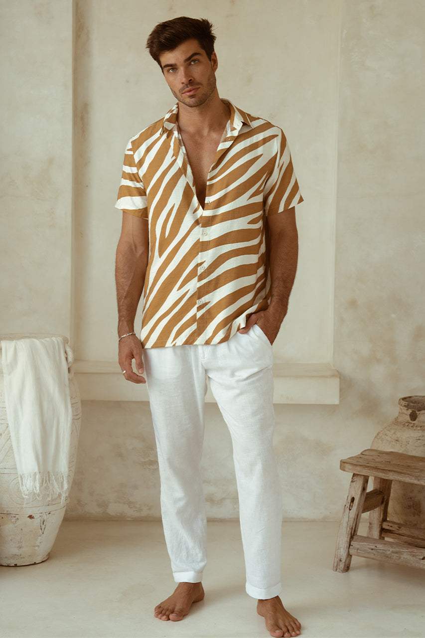 ABE SHIRT - SAND ZEBRA - RUNAWAY-THE-LABEL_ABE-SHIRT_SAND-ZEBRA