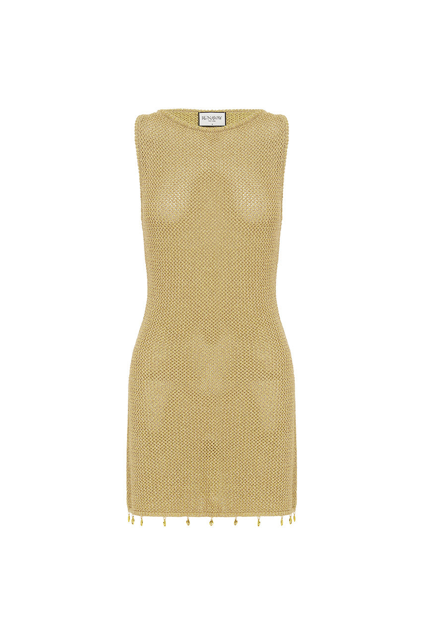 ARIYA SLEEVELESS MINI DRESS - GOLD