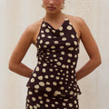 SALMA PEPLUM HALTER TOP - SALMA SPOTS