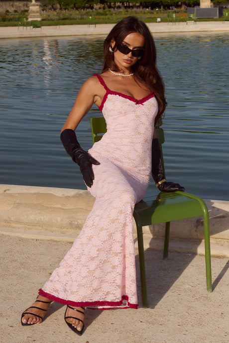 SARTA LACE MAXI DRESS - MUSK