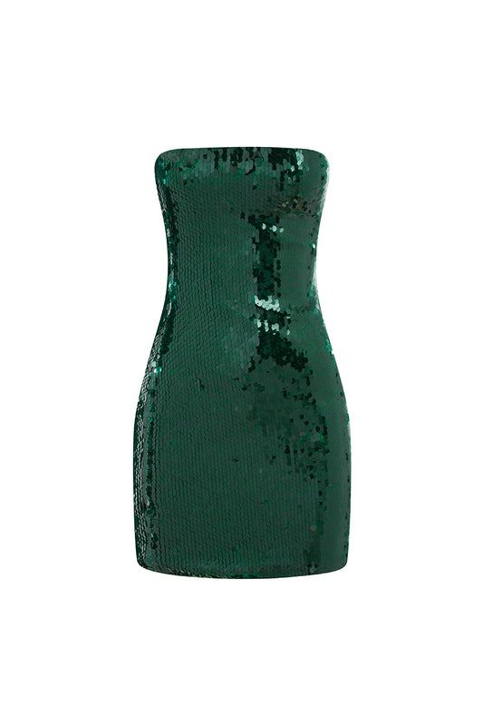 SHIBA MINI DRESS - EMERALD - SHIBAMINIDRESS