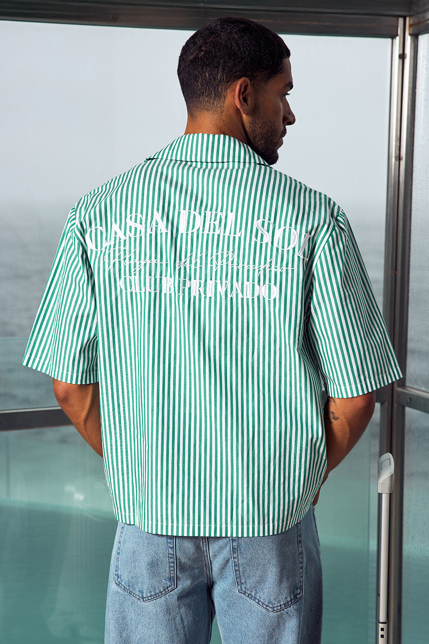 SYLAS SHORT SLEEVE SHIRT - GREEN STRIPE