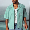 SYLAS SHORT SLEEVE SHIRT - GREEN STRIPE