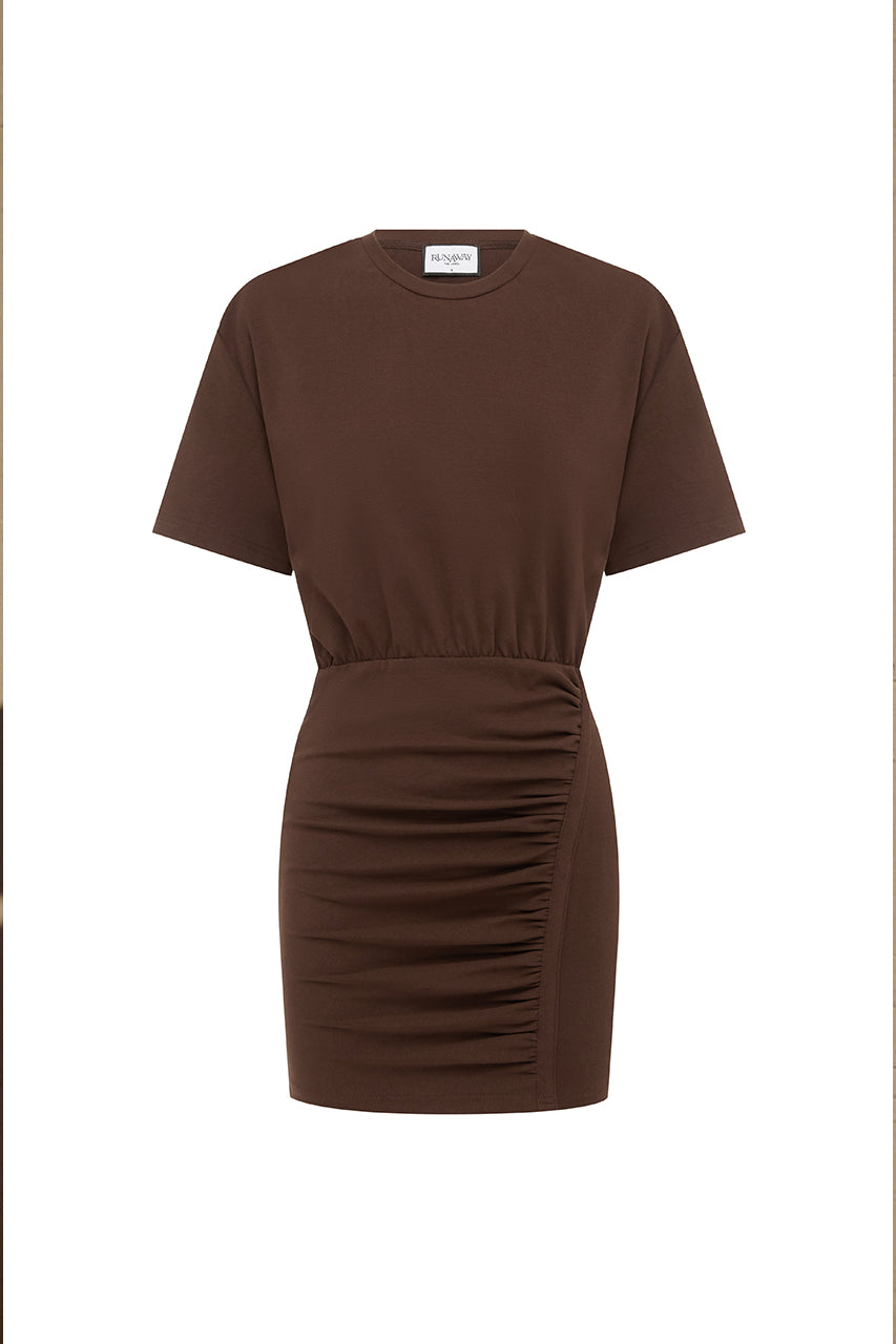 TAYLOR MINI DRESS - CHOCOLATE - TAYLOR-MINI-DRESS---CHOCOLATE