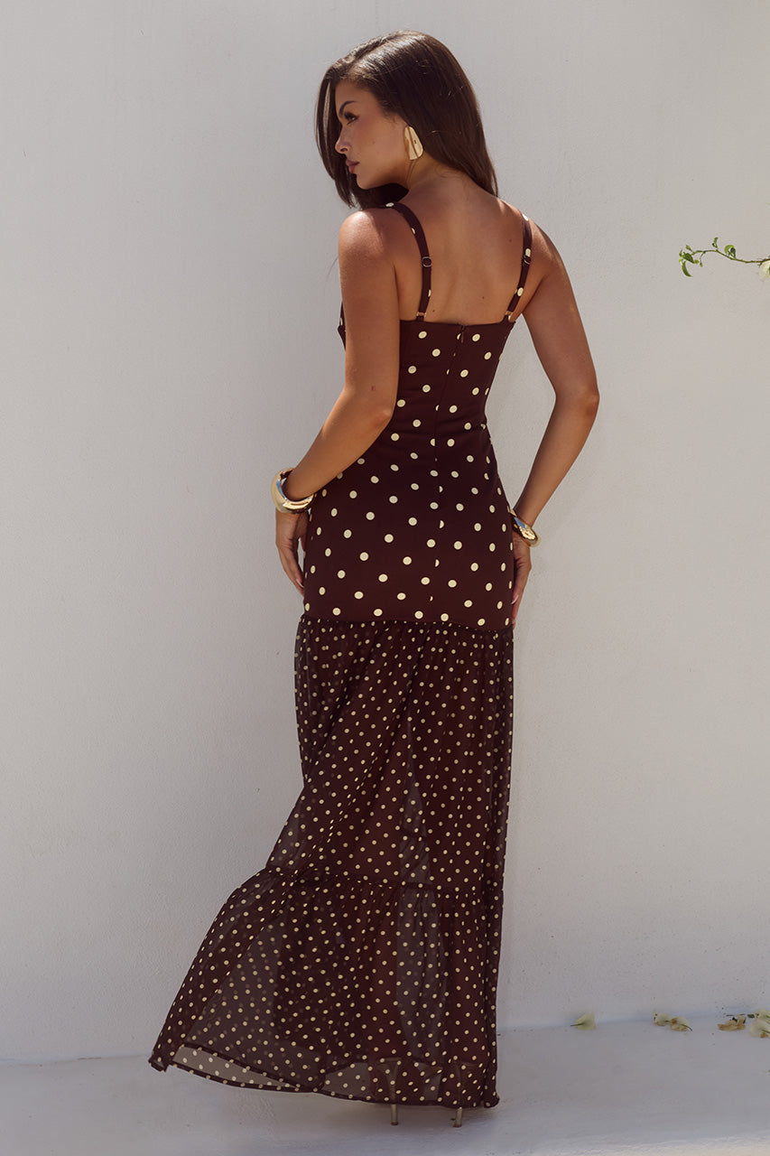 TILLIE SHEER BOTTOM MAXI DRESS