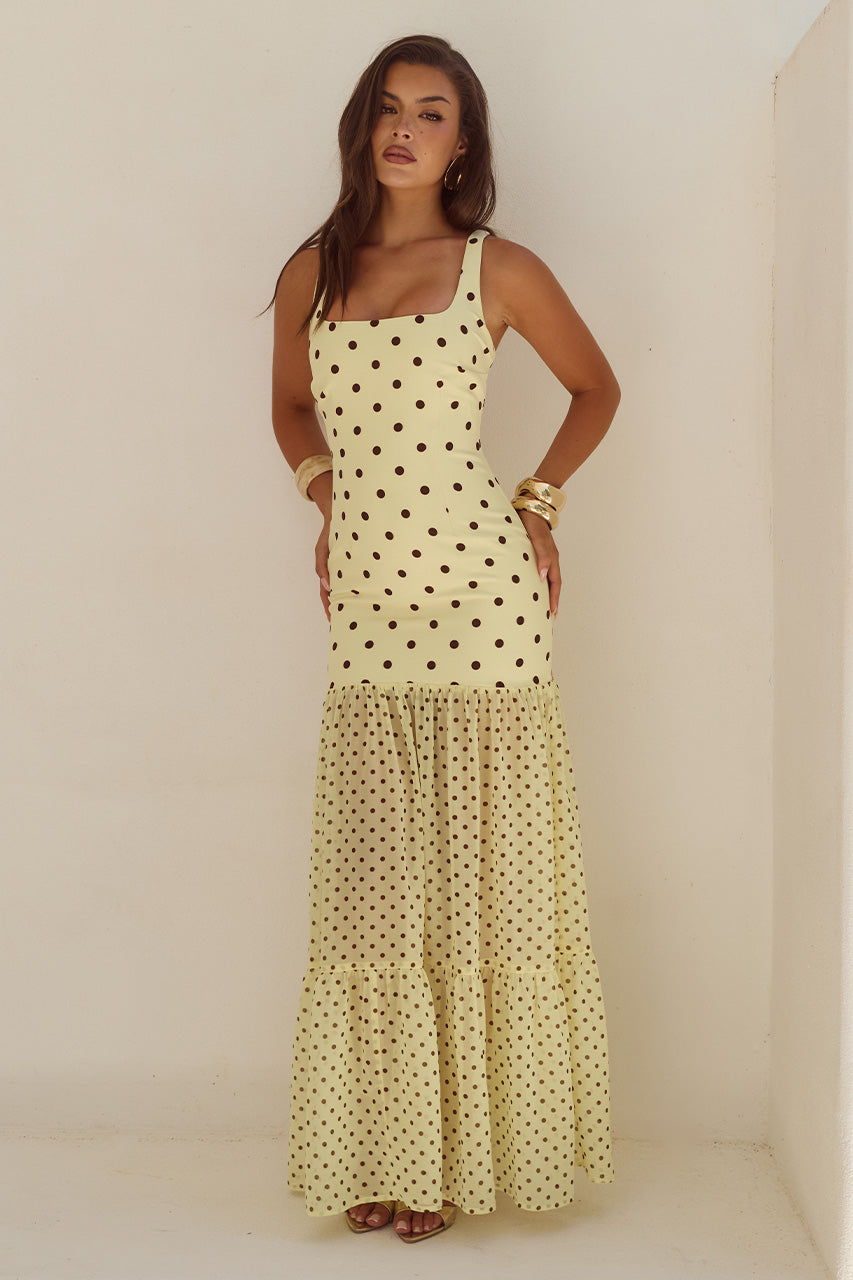 TILLIE SHEER BOTTOM MAXI DRESS